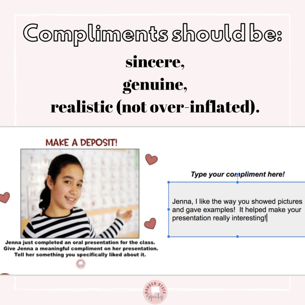 Receiving and Giving Compliments! - Badger State Speechy